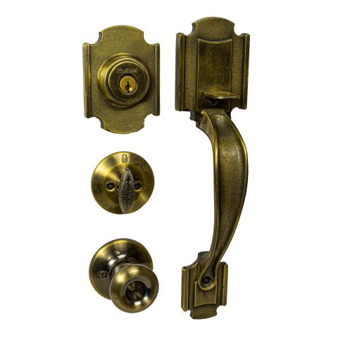 CHAPA KWIKSET DAKOTA D-87-5 DORADO ANTIGUO