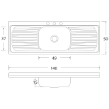 LAVATRASTOS 1 FOSA 2 ALAS 140 X 50  S/PONER EB