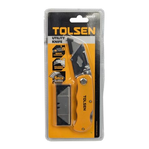 CUCHILLA  ABATIBLE TOLSEN CON 5 REPUESTOS