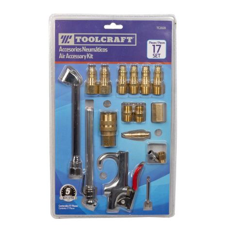 JUEGO DE ACCESORIOS NEUMATICOS TOOLCRAFT (17PZS)